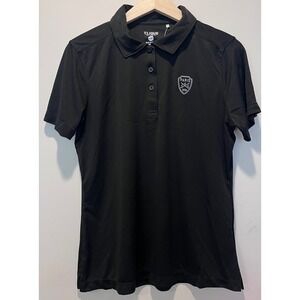 Clique Womens Black Paris 1916 Golf‎ Polo Shirt Size L Made in Kenya